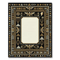 Black Gold Eagle Tribal Border Rug
