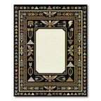 Black Gold Eagle Tribal Border Rug