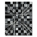 Modern Monochrome Geometric Linear Abstract Rug