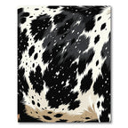 Modern Black and White Animal Hide Rug