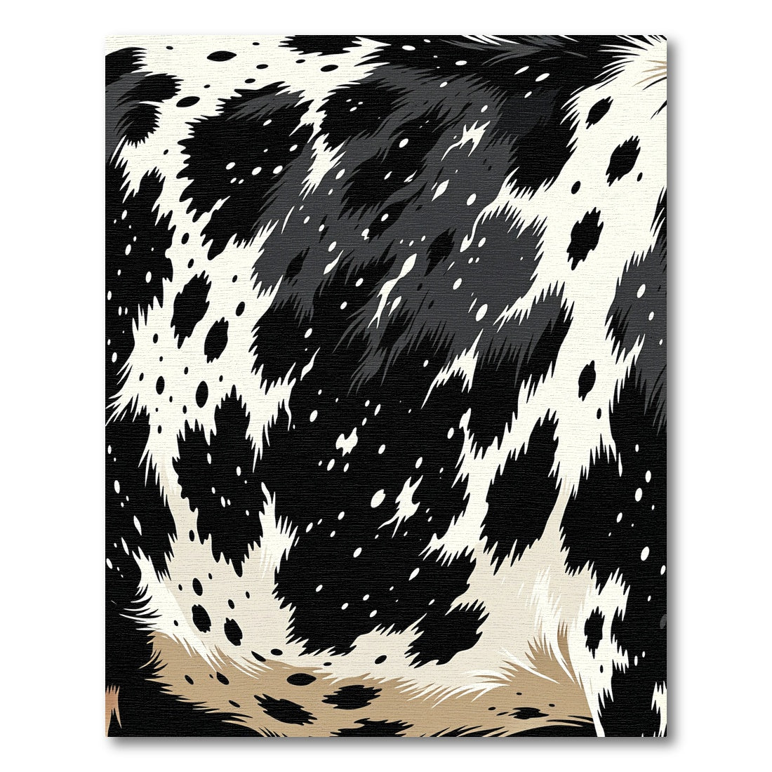 Modern Black and White Animal Hide Rug