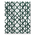 Dark Emerald Geometric Lattice Grid Rug