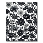 Monochromatic Floral Field Garden Rug