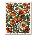 Vibrant Orange Persimmon Floral Garland Rug