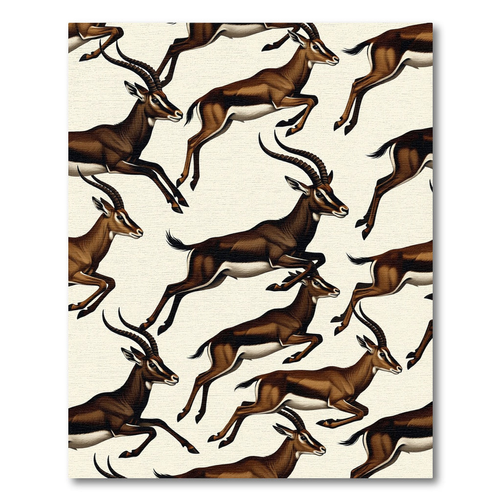 Dynamic Leaping Antelope Earthy Tones Rug