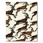 Dynamic Leaping Antelope Earthy Tones Rug