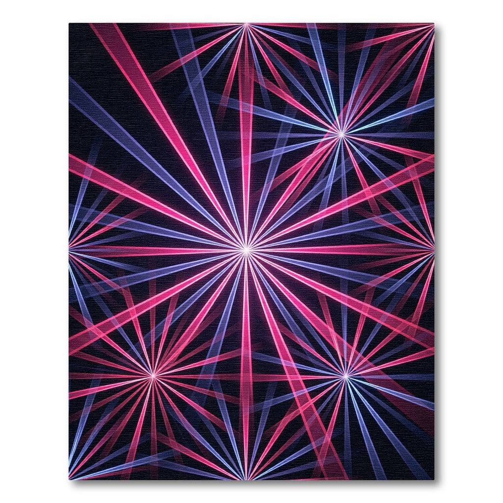 Neon Starburst Abstract Radiant Pink Blue Rug