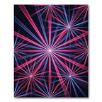 Neon Starburst Abstract Radiant Pink Blue Rug