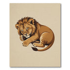 Serene Sleeping Lion Cubs Illustration Rug