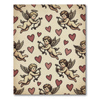 Cherubic Cupids Heart Pattern Rug