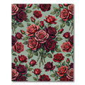Deep Red Rose Botanical Garden Rug