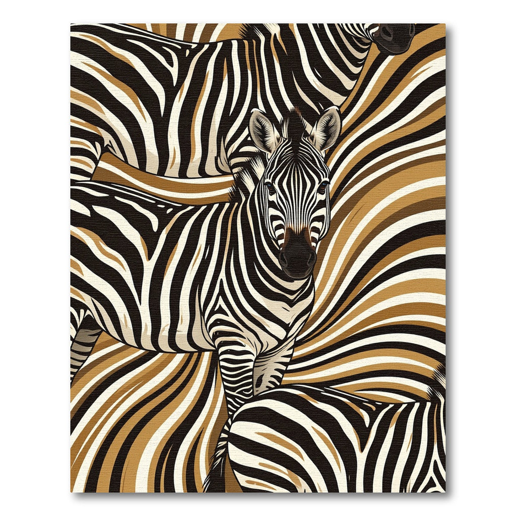 Monochrome Zebra Stripe Earth Tone Art Rug