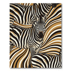 Monochrome Zebra Stripe Earth Tone Art Rug