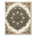 Ornate Ivory Floral Baroque Medallion Rug