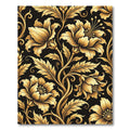 Elegant Gold Floral Vine Scroll Rug