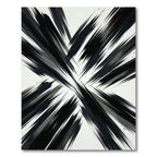 Monochromatic Abstract Black and White Radiant Sweep Rug