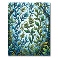 Lush Green Blue Enchanted Forest Vines Rug