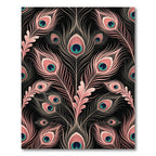 Elegant Blush Peacock Feather Art Rug
