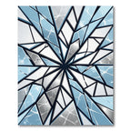 Ice Blue Geometric Shattered Crystal Rug