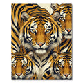 Bold Orange Black Tiger Collage Rug