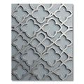 Elegant Silver Quatrefoil Filigree Geometric Rug