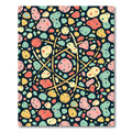Mid Century Speckled Pastel Abstract Orb Rug