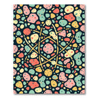 Mid Century Speckled Pastel Abstract Orb Rug