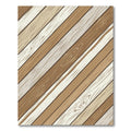 Diagonal Rustic Wood Plank Earth Tones Rug
