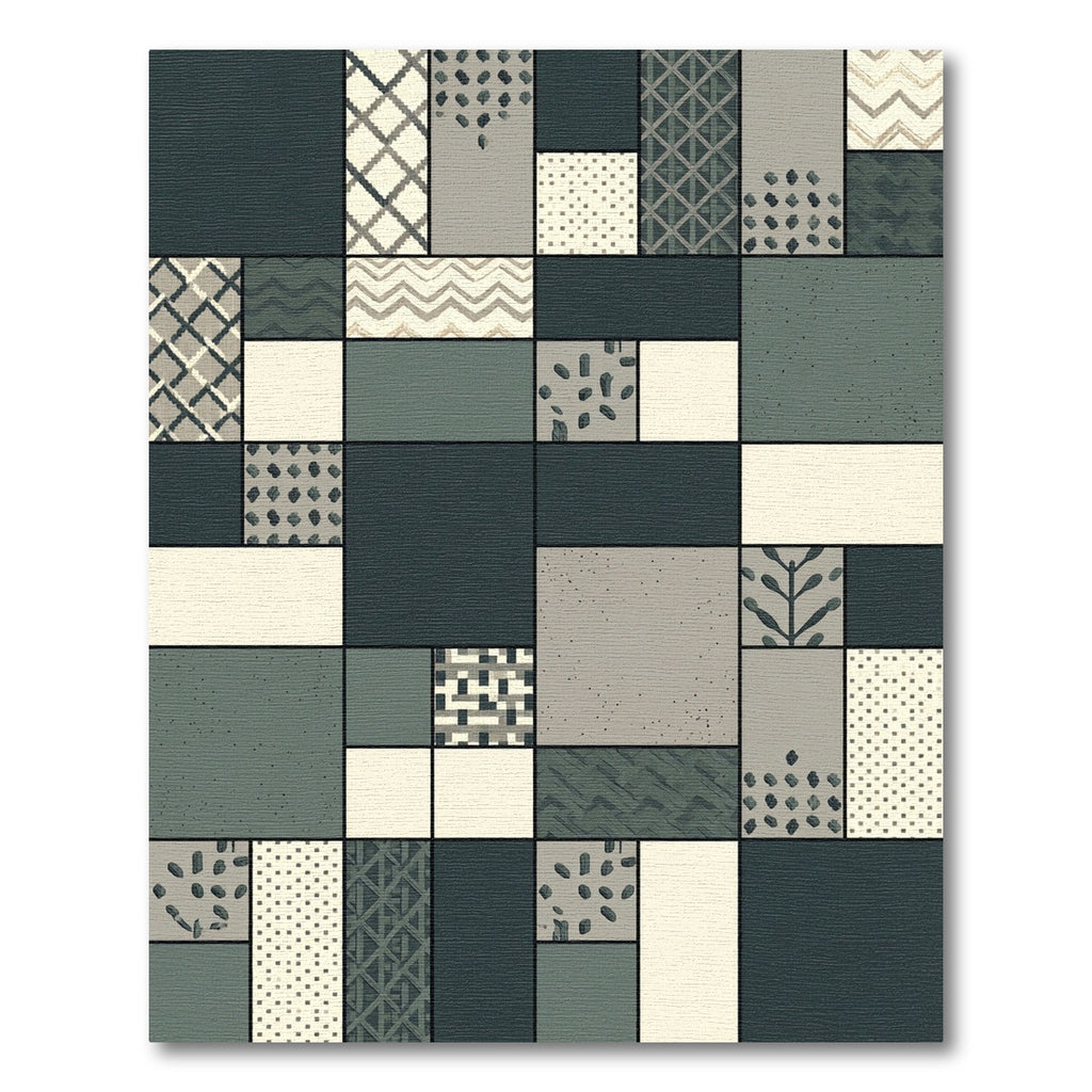 Eclectic Patchwork Geometric Abstract Rug