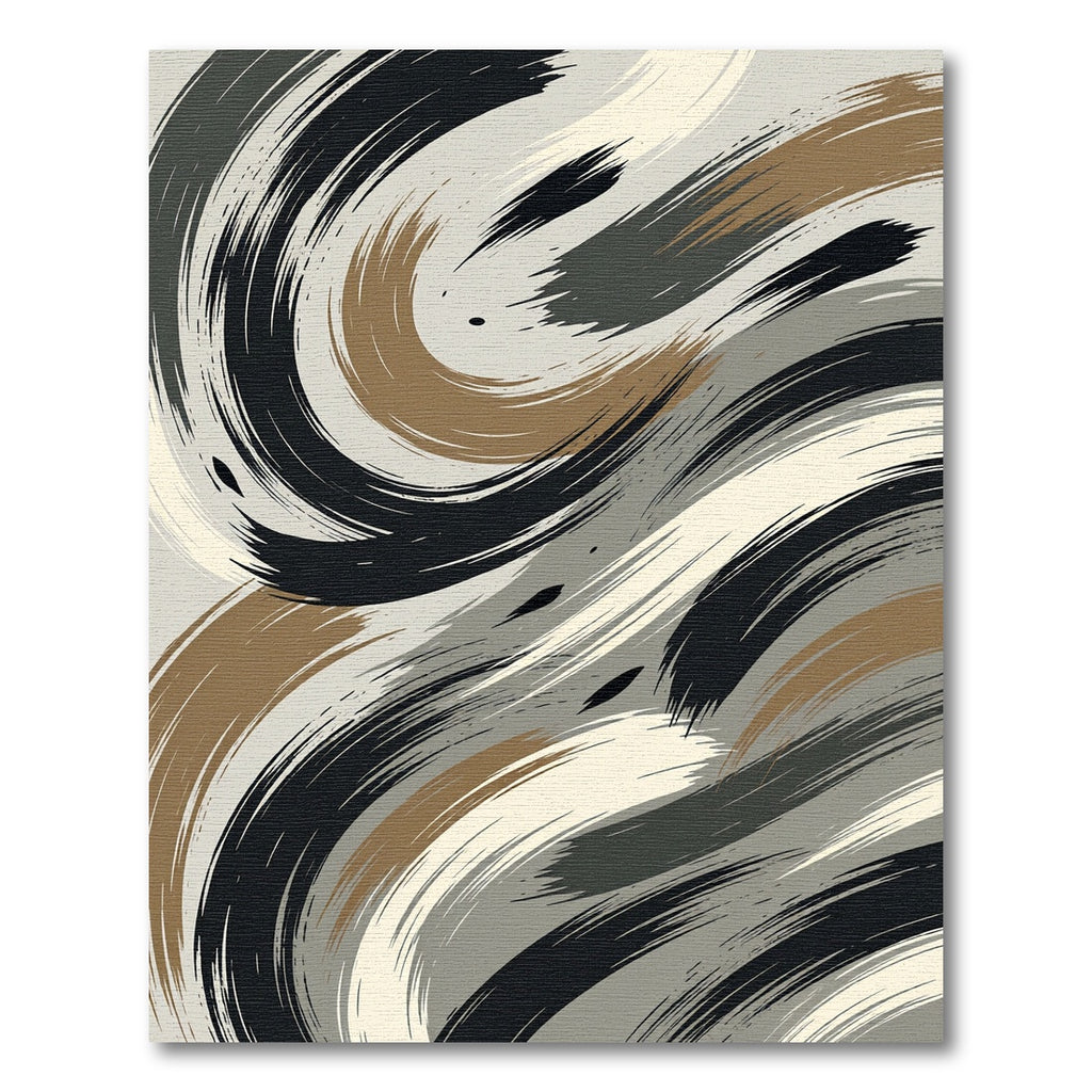 Abstract Earth Tone Swirl Rug