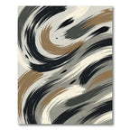 Abstract Earth Tone Swirl Rug