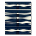 Minimalist Dark Blue Abstract Lighthouse Alignment Rug