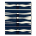 Minimalist Dark Blue Abstract Lighthouse Alignment Rug