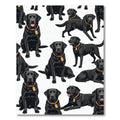 Cheerful Black Labrador Retriever Repeating Illustration Rug