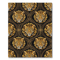 Elegant Golden Leopard Black Art Deco Rug