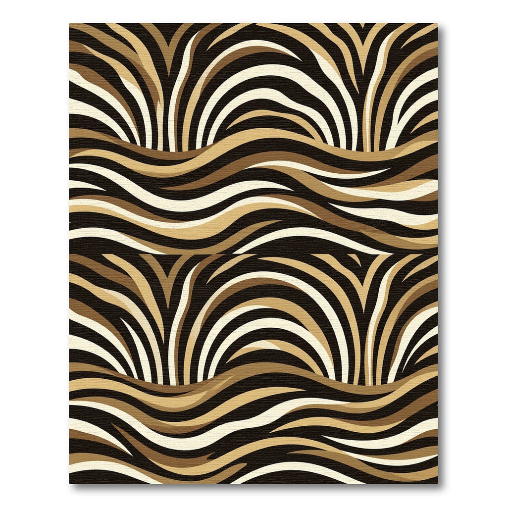 Abstract Brown Zebra Wave Art Rug