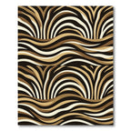 Abstract Brown Zebra Wave Art Rug