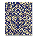 Intricate Royal Blue Ornate Scrolling Swirls Rug