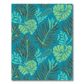 Teal Tropical Leafy Botanical Garden Rug