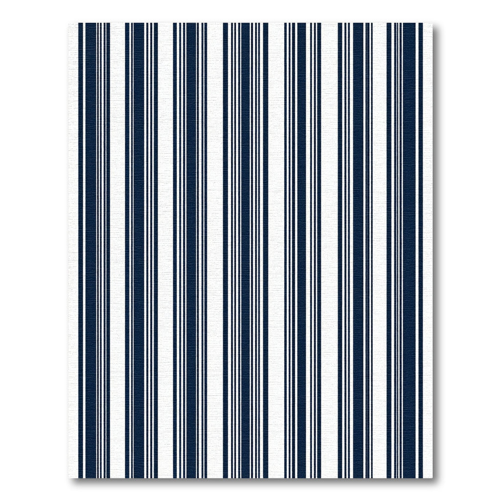 Navy White Vertical Stripe Composition Rug