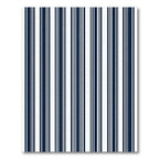 Navy White Vertical Stripe Composition Rug