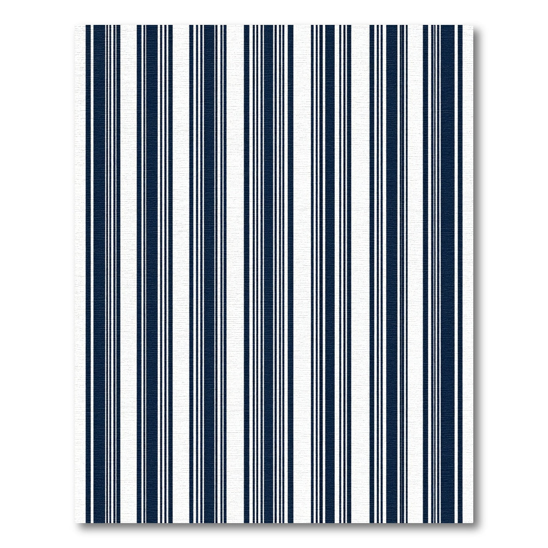 Navy White Vertical Stripe Composition Rug