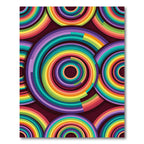 Vibrant Rainbow Concentric Circles Rug
