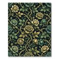 Gothic Sage Gold Rose Vine Rug