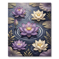 Purple and Cream Lotus Blossoms Pond Rug
