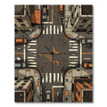Urban Cityscape Crossroads Cracked Asphalt Rug