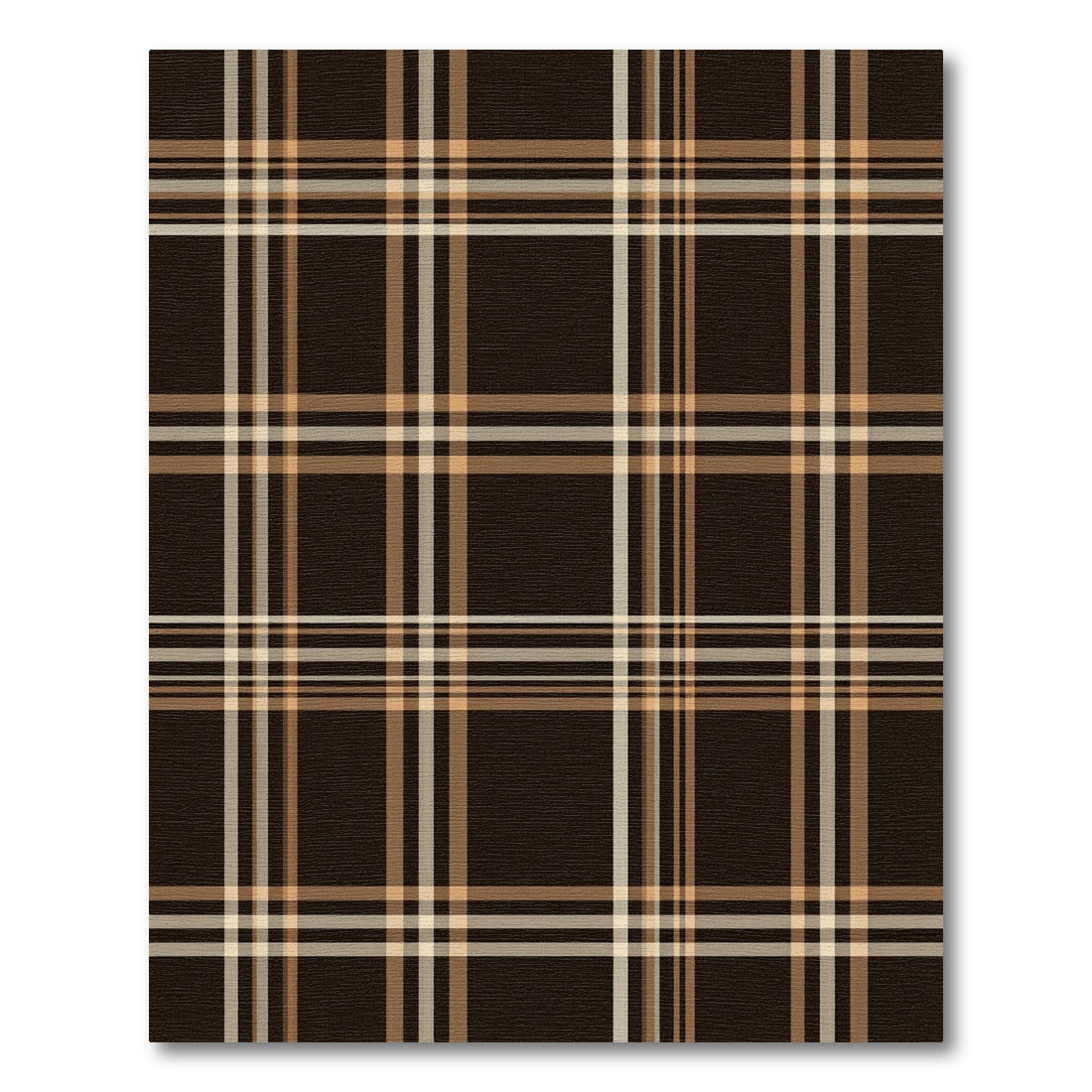 Classic Brown Tan Plaid Checkered Rug