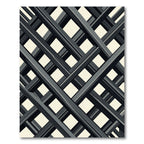 Minimalist Charcoal Intersecting Geometric Lattice Rug