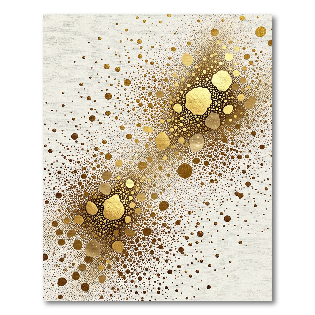 Golden Speckled Irregular Shape Composition Rug