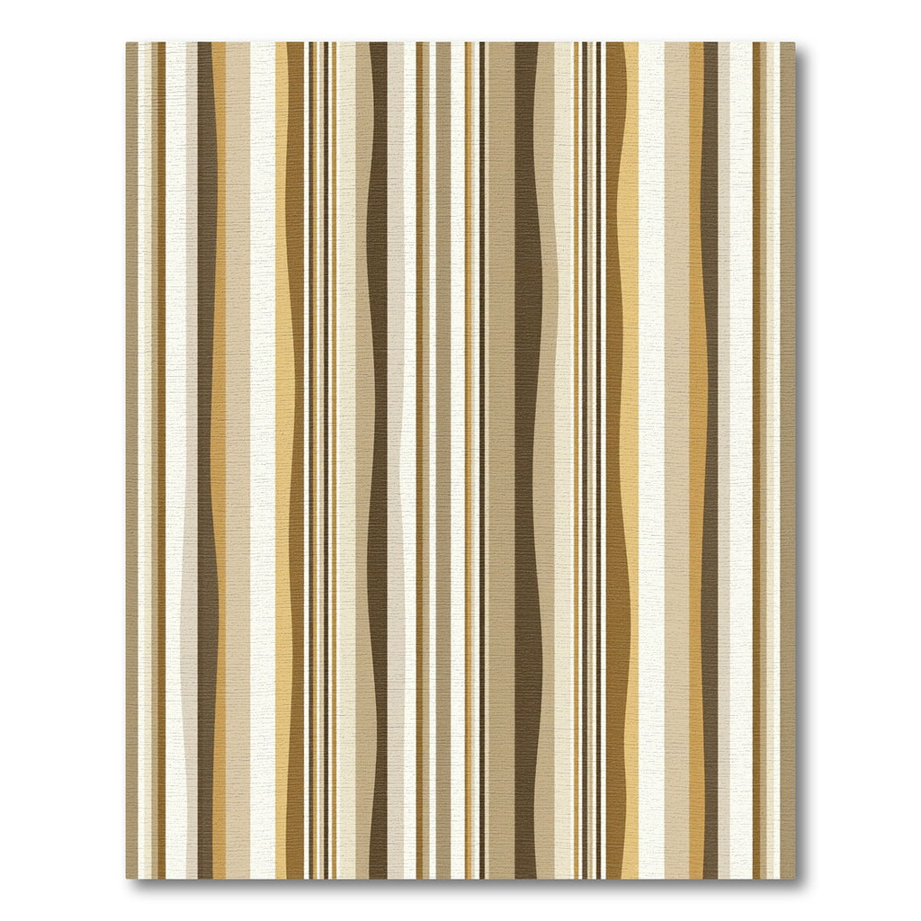 Brown Cream Wavy Vertical Bands Rug